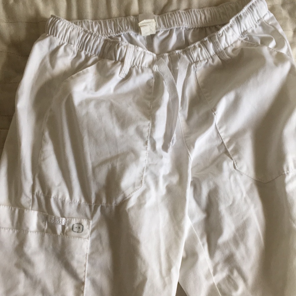 White scrub pants